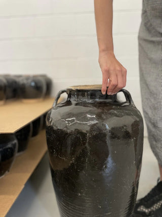 Tall Leon Glazed Pot