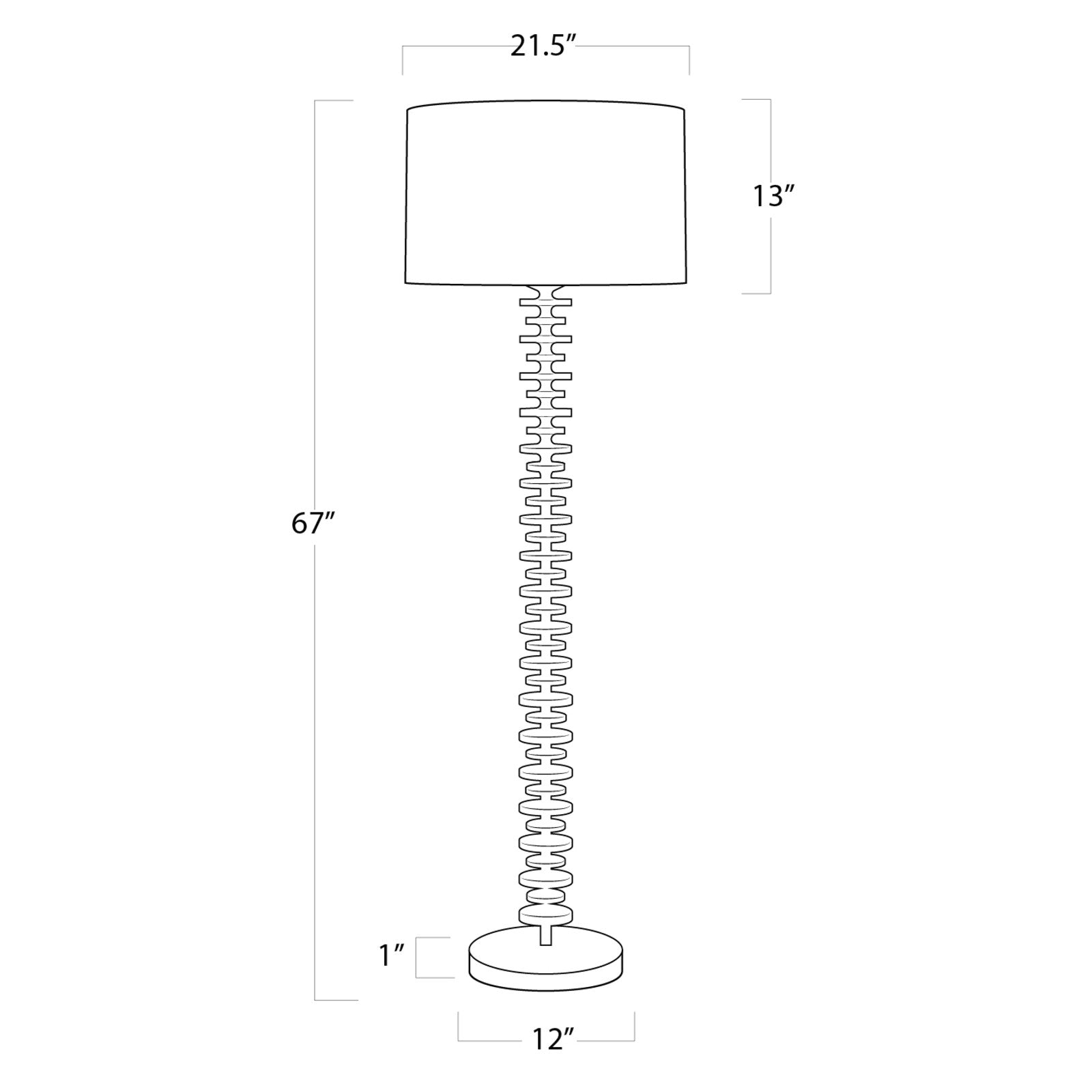 Spine Floor Lamp, Dimensions
