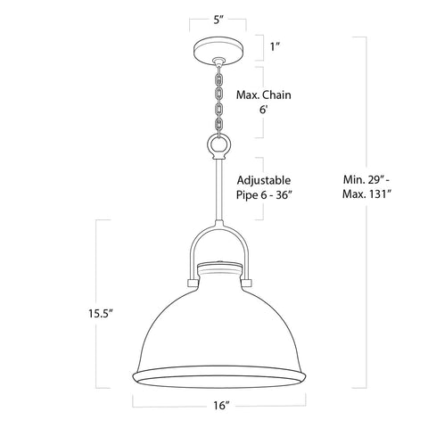 Essence Chandelier, Dimensions