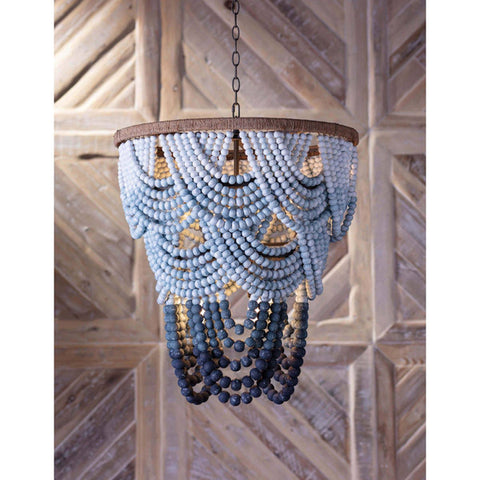 Coastal Living Ombre Wood Bead Chandelier