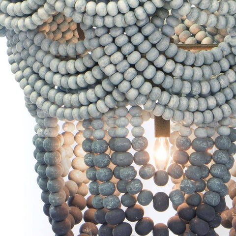 Coastal Living Ombre Wood Bead Chandelier