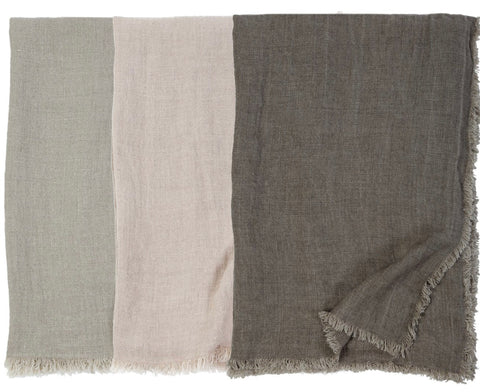 Stonewashed Linen Oversized Throw