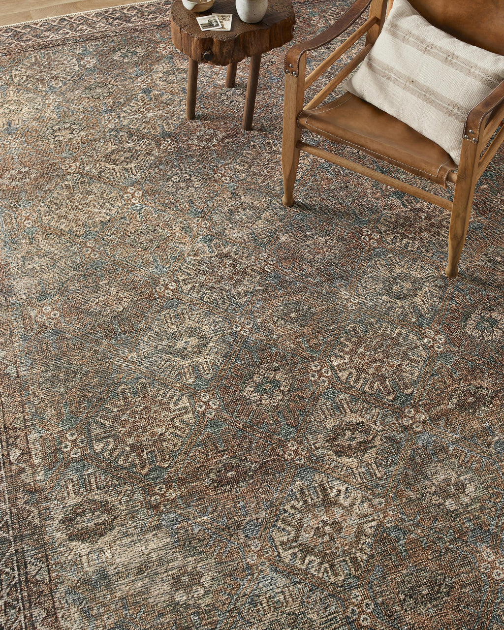 Amber Lewis x Loloi Billie Aqua / Rust Rug
