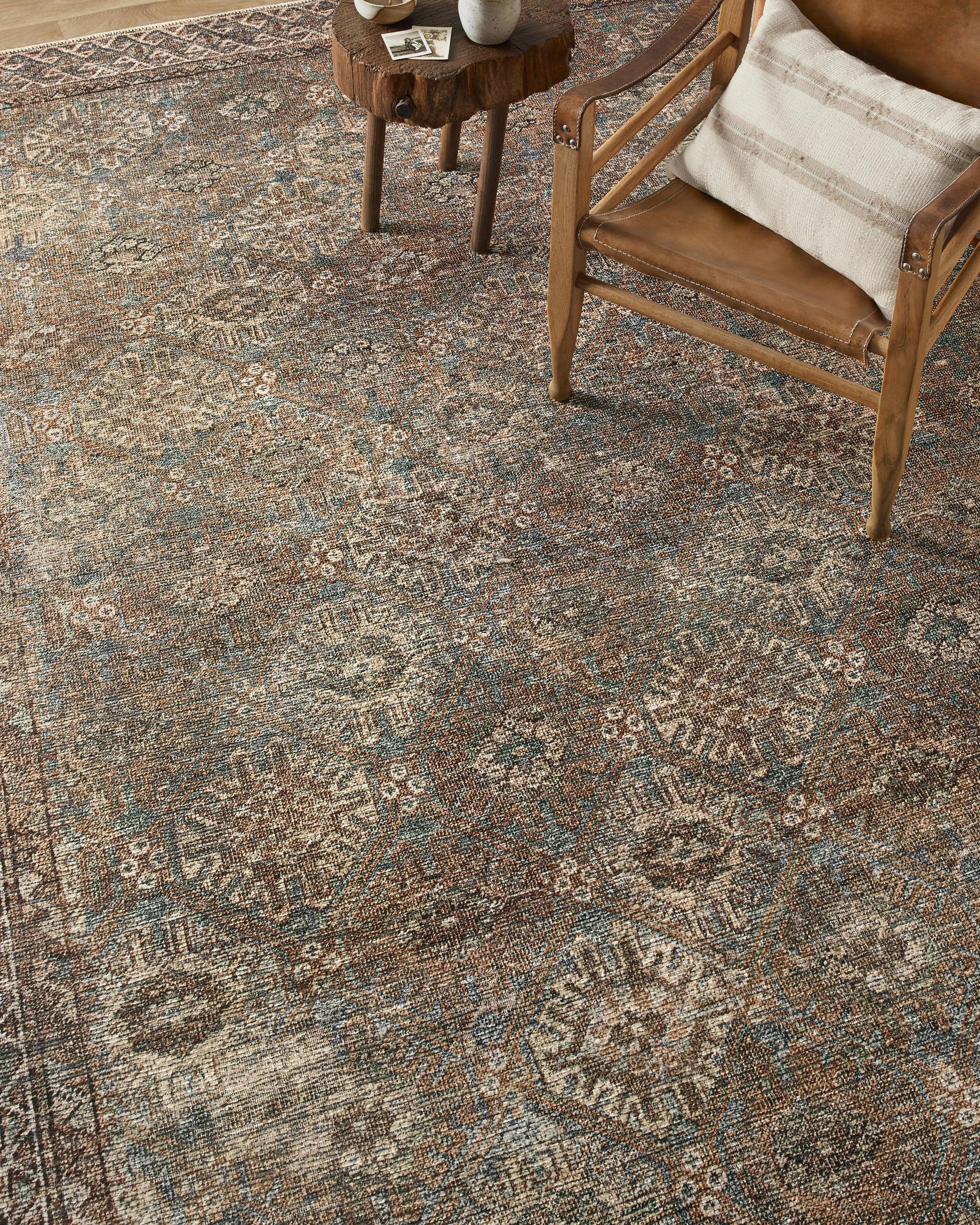 Amber Lewis x Loloi Billie Aqua / Rust Rug