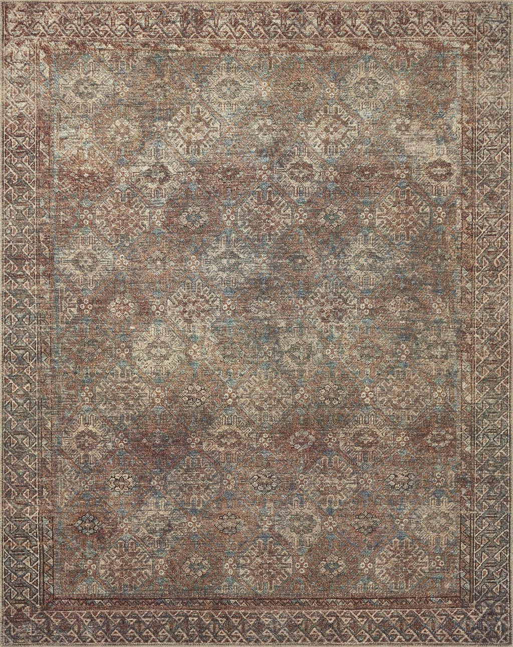 Amber Lewis x Loloi Billie Aqua / Rust Rug