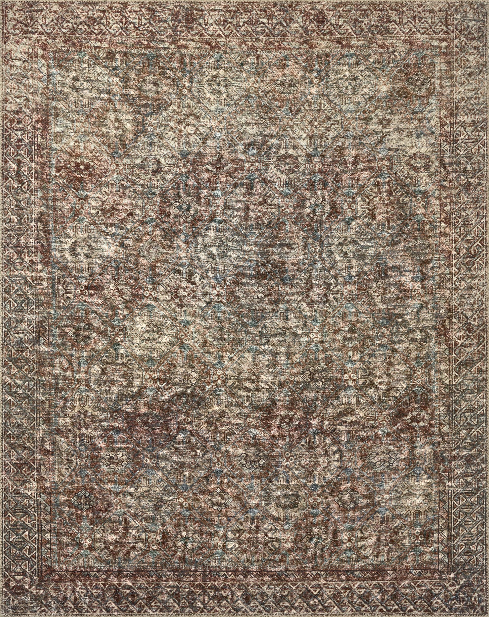 Amber Lewis x Loloi Billie Aqua / Rust Rug