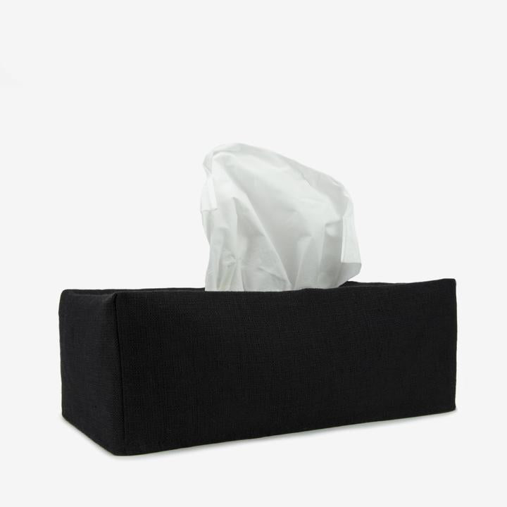 Savannah Black Linen Tissue Covers