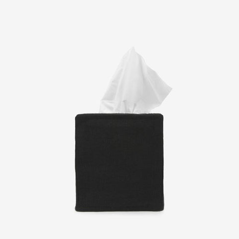 Savannah Black Linen Tissue Covers