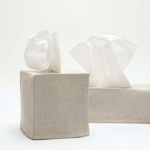 Savannah Oatmeal Linen Tissue Covers