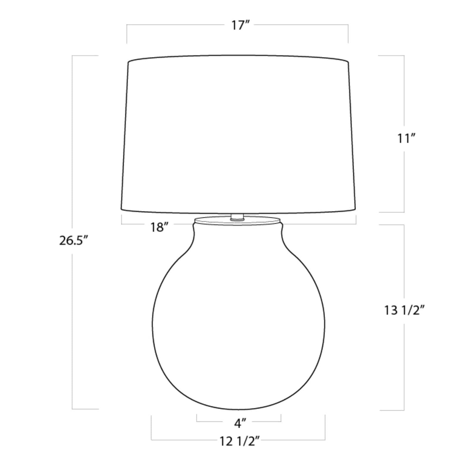 Katie Table Lamp Dimensions