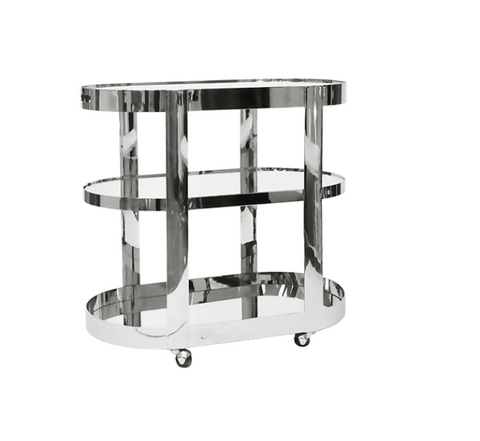 Marigold Bar Cart, Polished Nickel