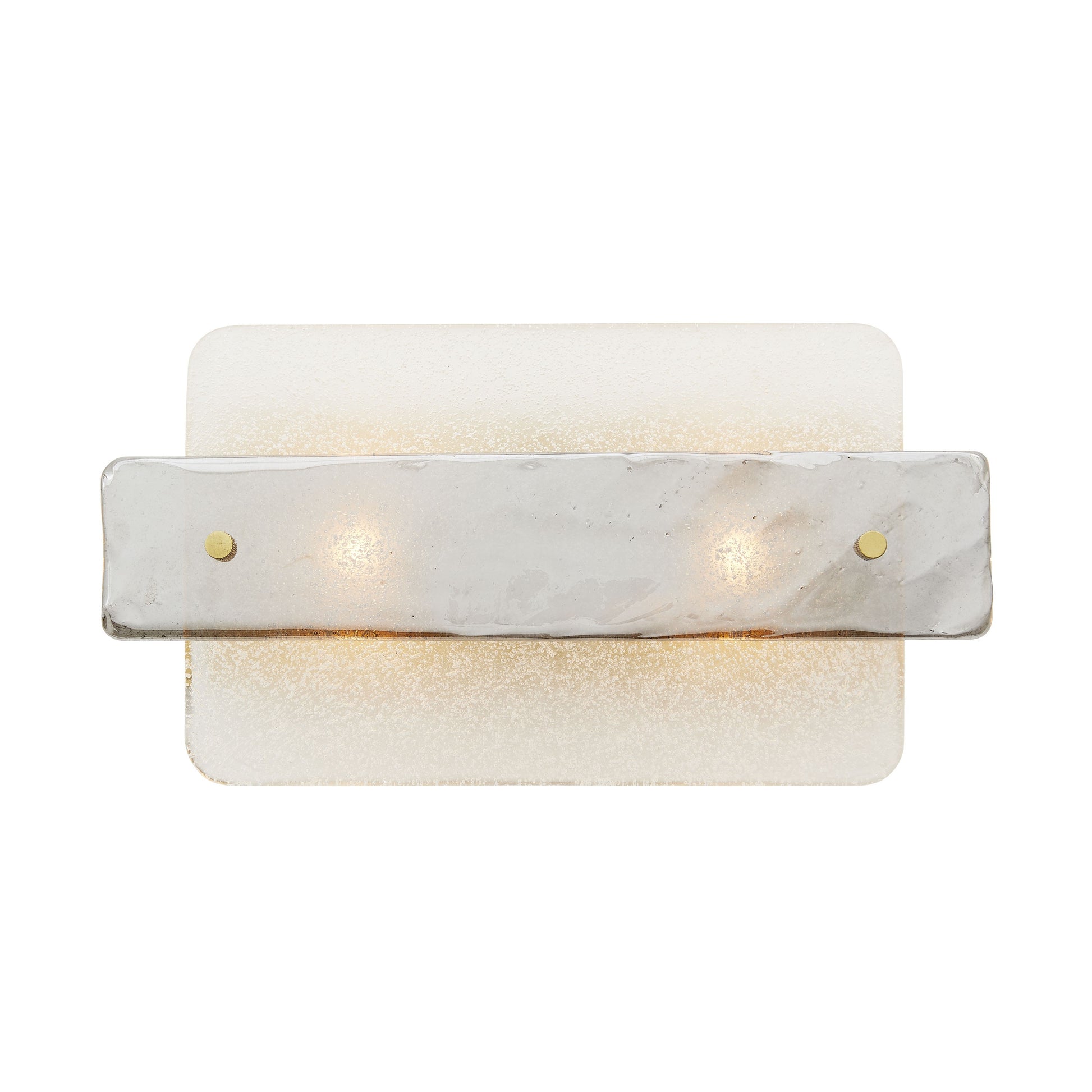 Mayer Clear Sconce Front View, Switched On. Lighting 