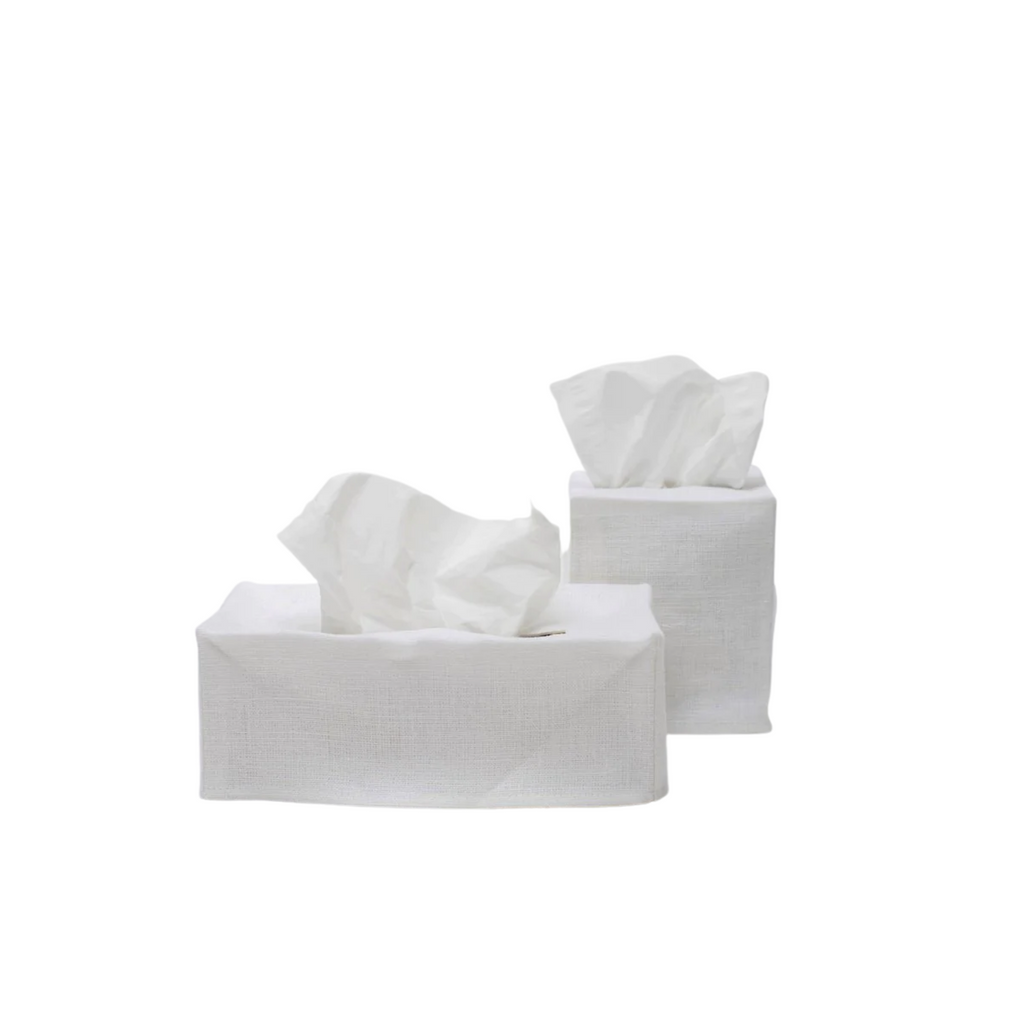 Savannah White Linen Tissue Covers