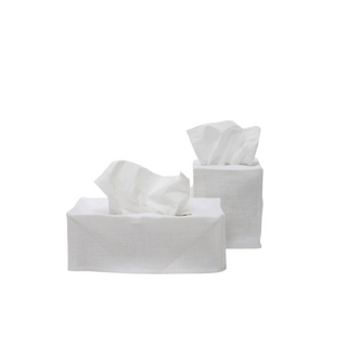 Savannah White Linen Tissue Covers