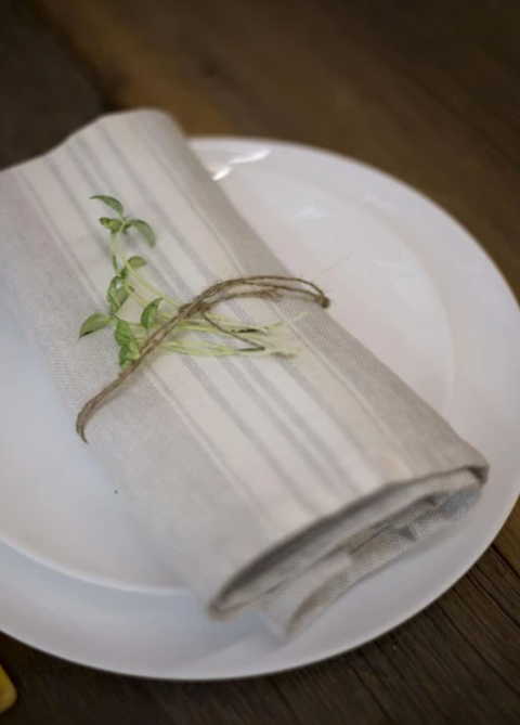 Stone Washed Grey and  White Napkin