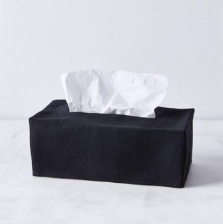Savannah Black Linen Tissue Covers
