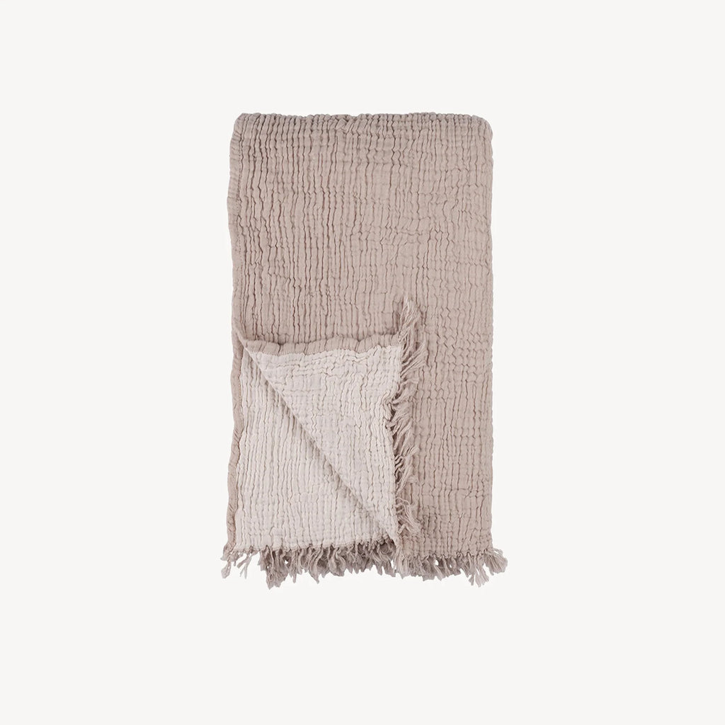 Turkish Crinkle Bed Cover, Fawn Beige