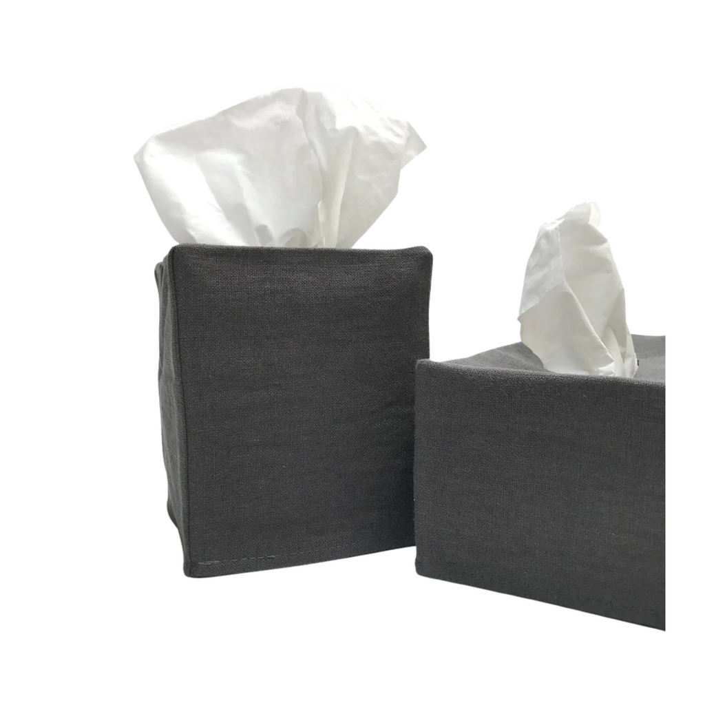 Savannah Charcoal Linen Tissue Covers
