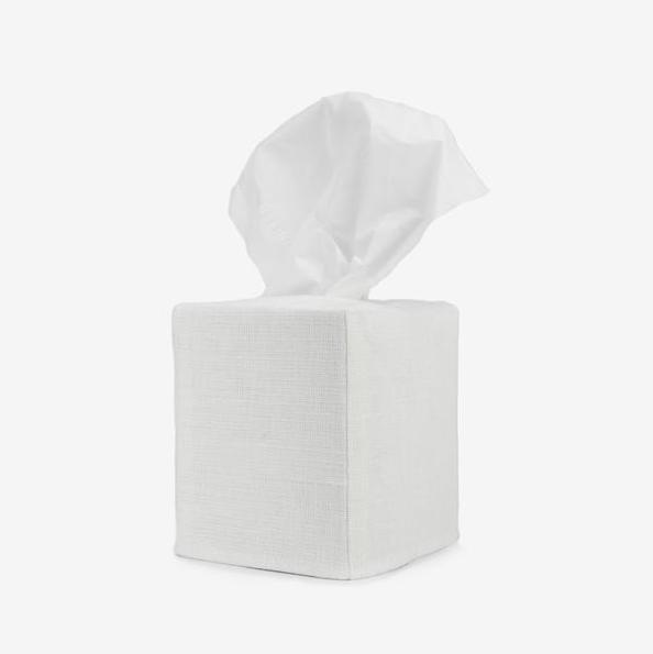 Savannah White Linen Tissue Cover