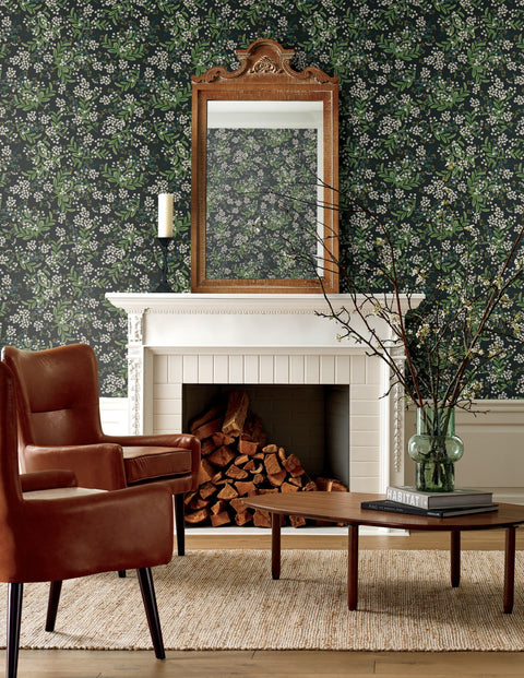 Wildflower Wallpaper, Black