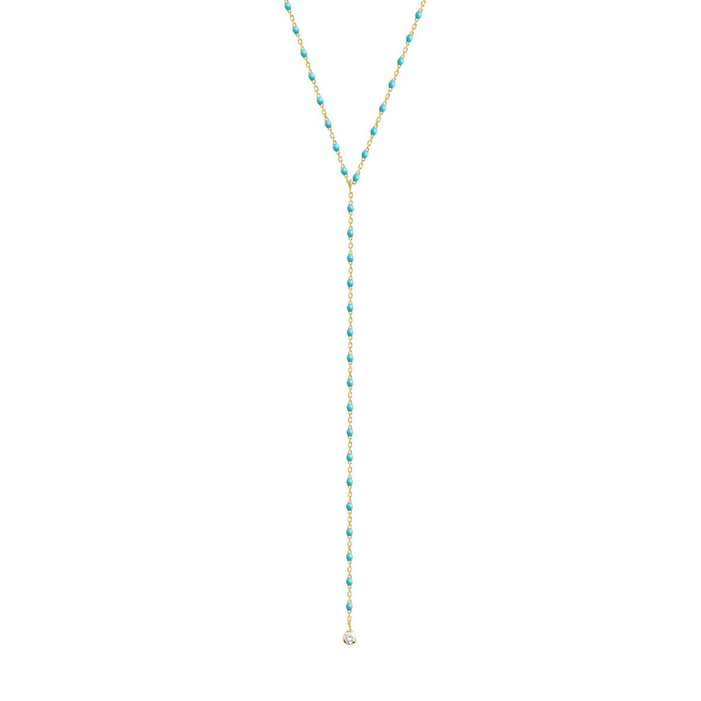 gigiCLOZEAU 20" Party Necklace Diamond 0.04 ct - Turquoise Green
