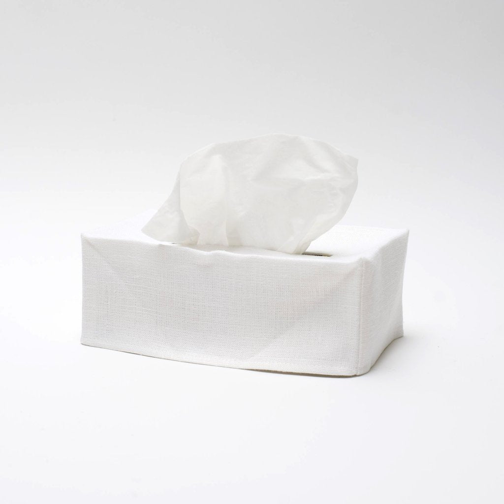 Savannah White Linen Tissue Cover