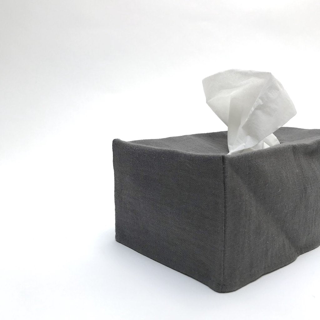 Savannah Charcoal Linen Tissue Covers
