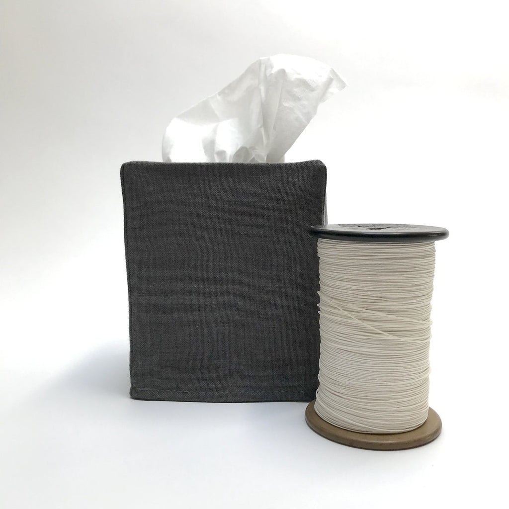 Savannah Charcoal Linen Tissue Covers